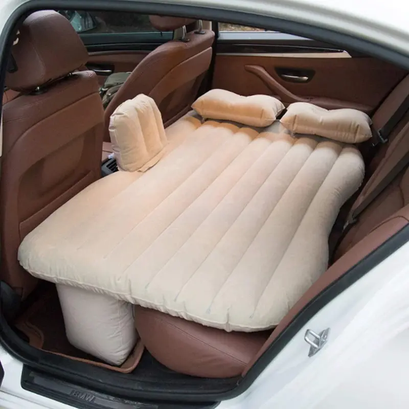 Inflatable Car Camping Bed – Includes Pillows & Manual Pump (Portable Setup) 1