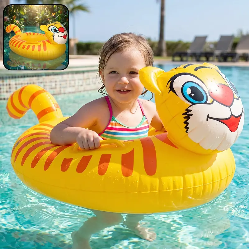Inflatable Cartoon Animal Swim Ring For Children – Fun-Filled Pool Safety Aid 1