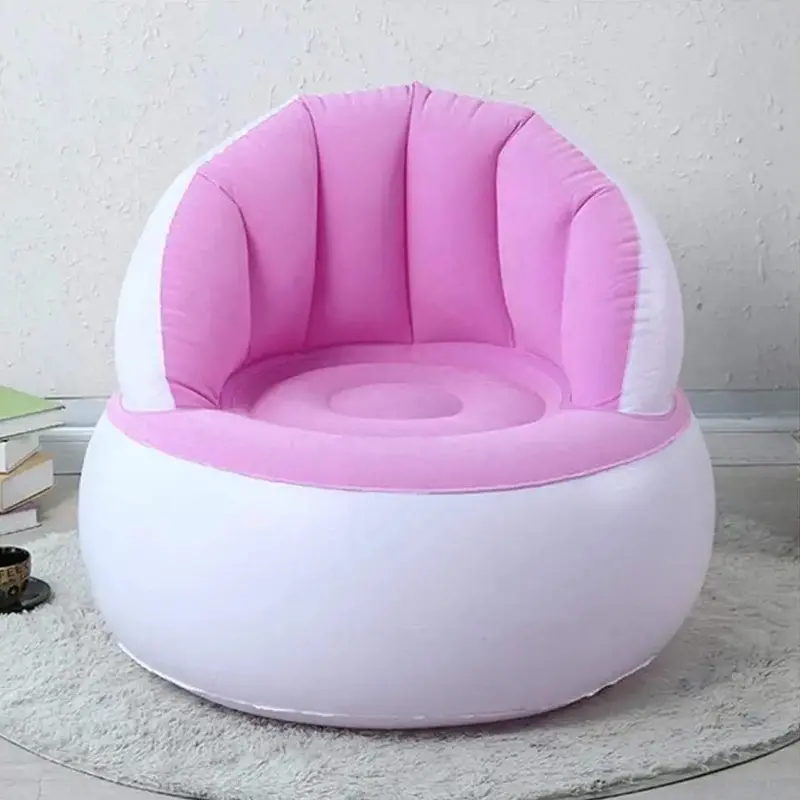 Inflatable Kids Sofa Chair – Air-Filled Lounge Seat With Backrest & Footrest (1 Set, ~85X74 Cm) 1