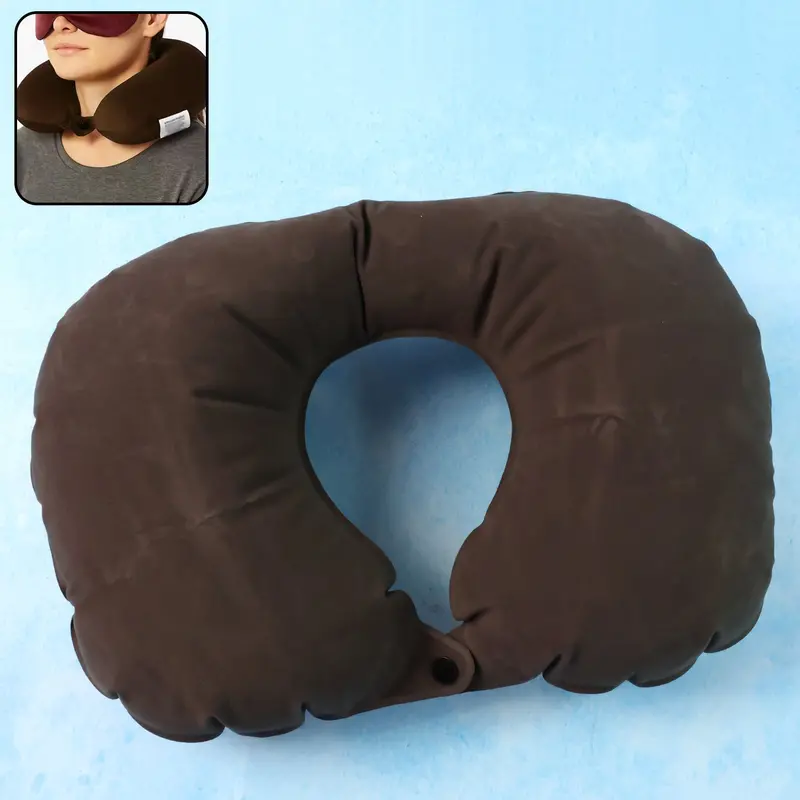 Inflatable U-Shape Travel Pillow – Compact Neck Support For Flights & Commutes 1