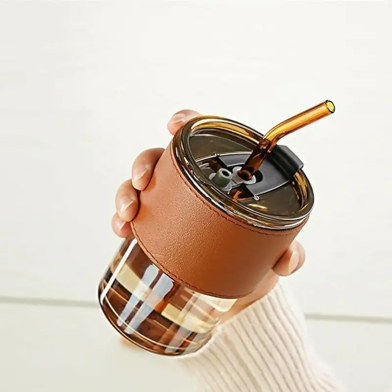 Insulated Glass Tumbler With Leak-Proof Lid And Reusable Straw – Portable Coffee Or Juice Cup 1
