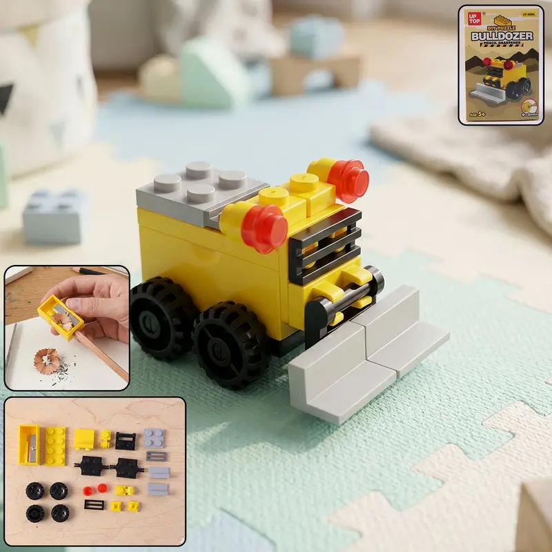 Interactive Bulldozer-Shaped Pencil Sharpener – Desk Toy & Utility Combo 1