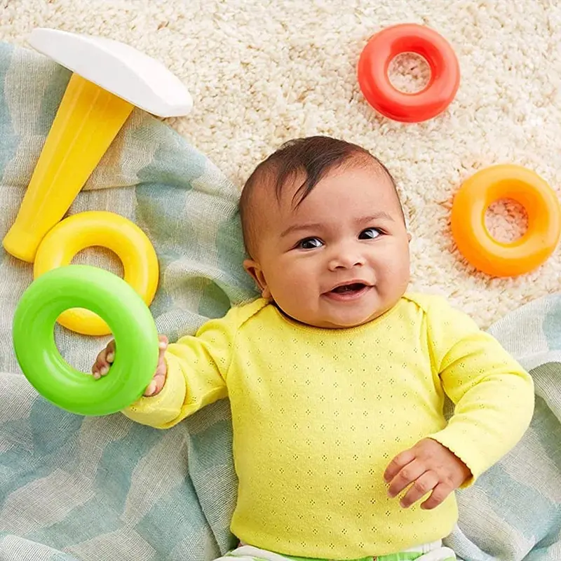 Jumbo Teddy Stacking Ring Toy – 5-Piece Educational Baby Development Set 1