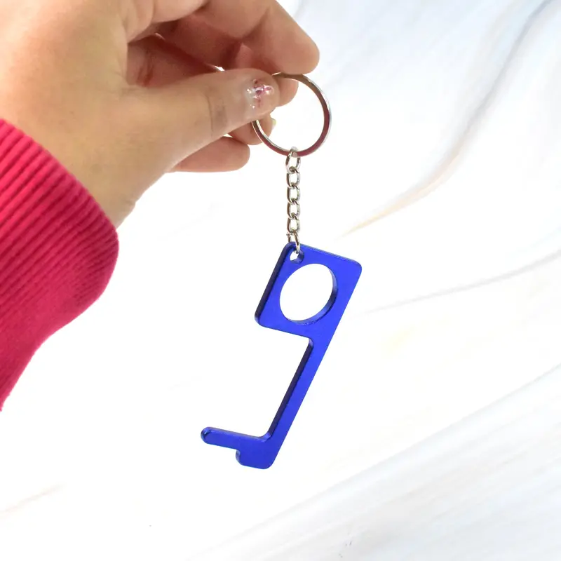 Key-Shaped Metal Keychain With Door Opener Function – Practical Tool 1