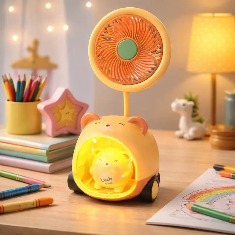 Kids’ 4-In-1 Desk Companion: Fan, Pen Holder, Sharpener & Night Light 1