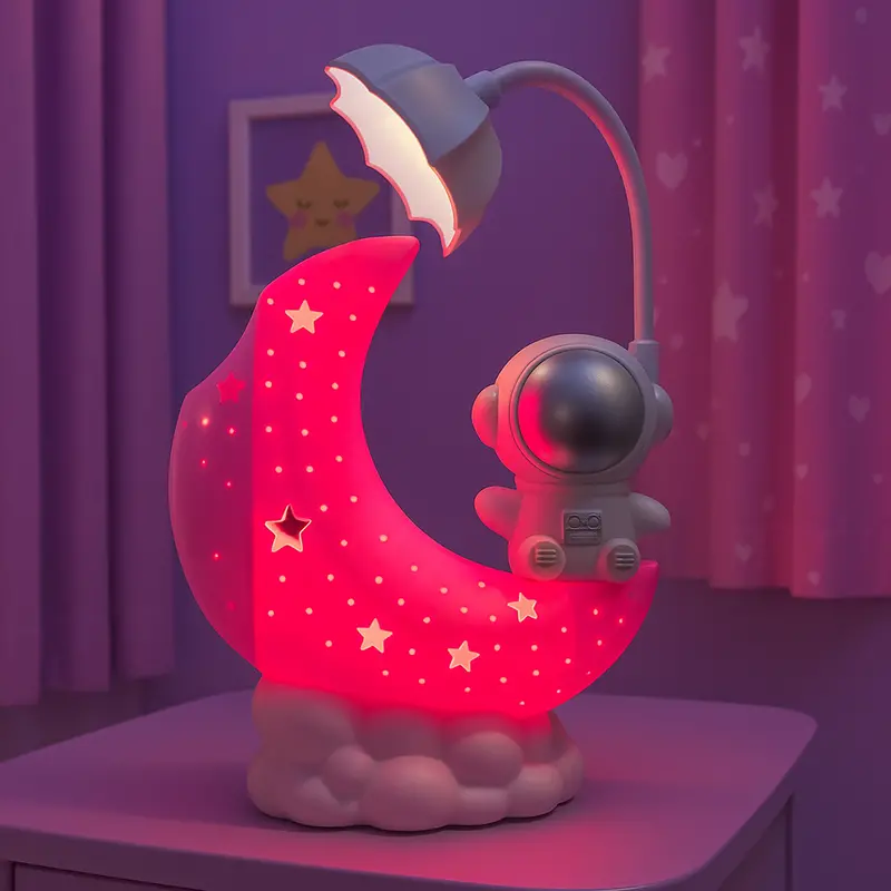 Kids' Astronaut Moon Night Lamp For Nurseries And Bedroom Decor 1