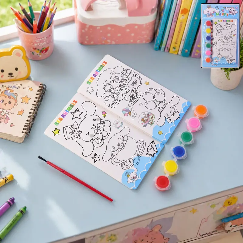 Kids’ Creative Painting Set – Diy Art Kit With Cartoon Sketchbook & Supplies 1