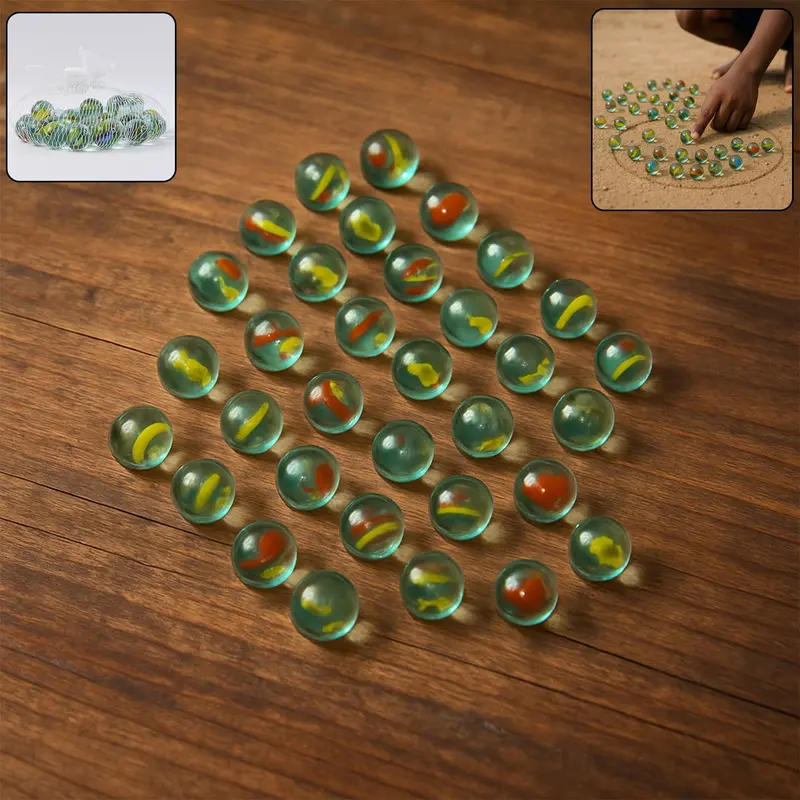 Kids’ Glass Marble Set – 35-Piece Play & Learning Bundle 1