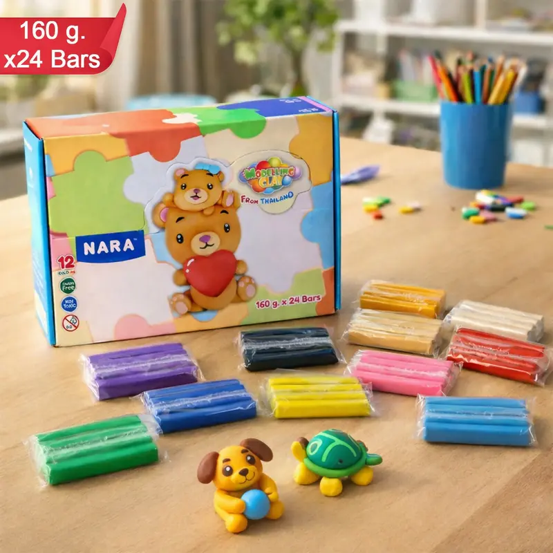 Kids’ Non-Toxic Modeling Clay Set – 24 Vibrant Bars (160G Total) For Creative Learning 1