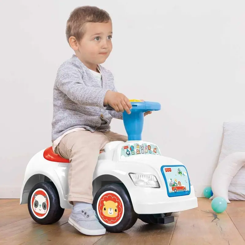 Kids' Ride-On Push Car – Toddler-Friendly City-Themed Vehicle With Backrest & Sound Horn 1