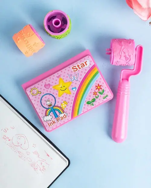 Kids’ Roller Stamp Set – Playful Diy Printing Tool For Creative Activities 1