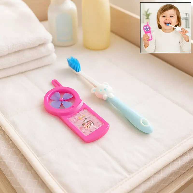 Kids Toothbrush And Fan Playset – Interactive Learning Toy Combo 1