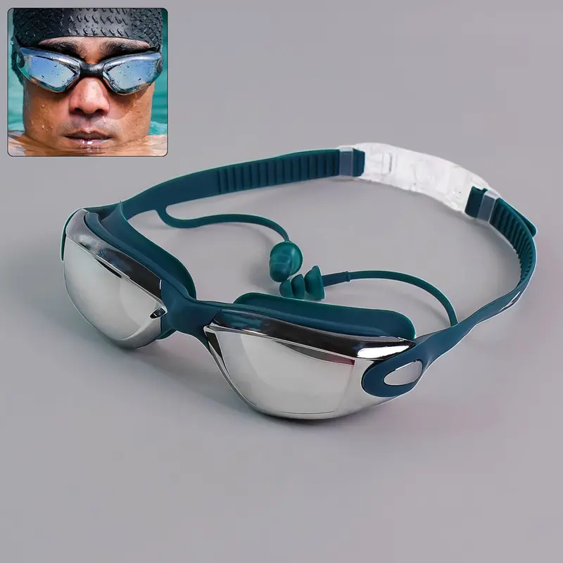 Konex Anti-Fog Uv-Protected Swim Goggles – Mirrored Lenses + Earplugs 1