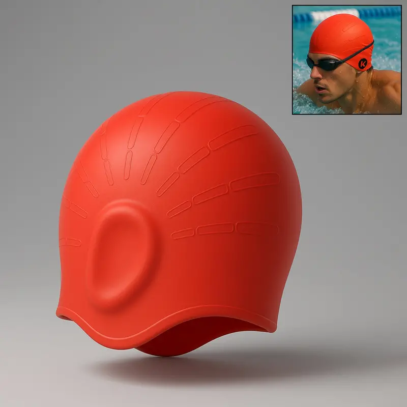 Konex Professional Silicone Swim Cap – Snug-Fit Waterproof Head Cover 1