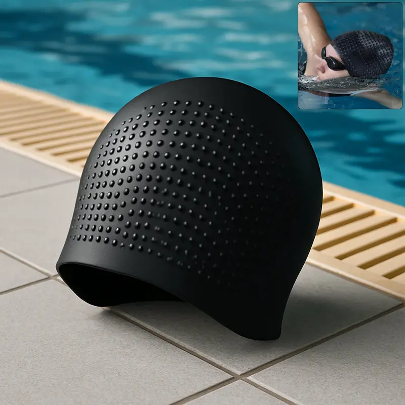 Konex Waterproof Silicone Swim Cap – Smooth-Fit, Long-Lasting Coverage 1