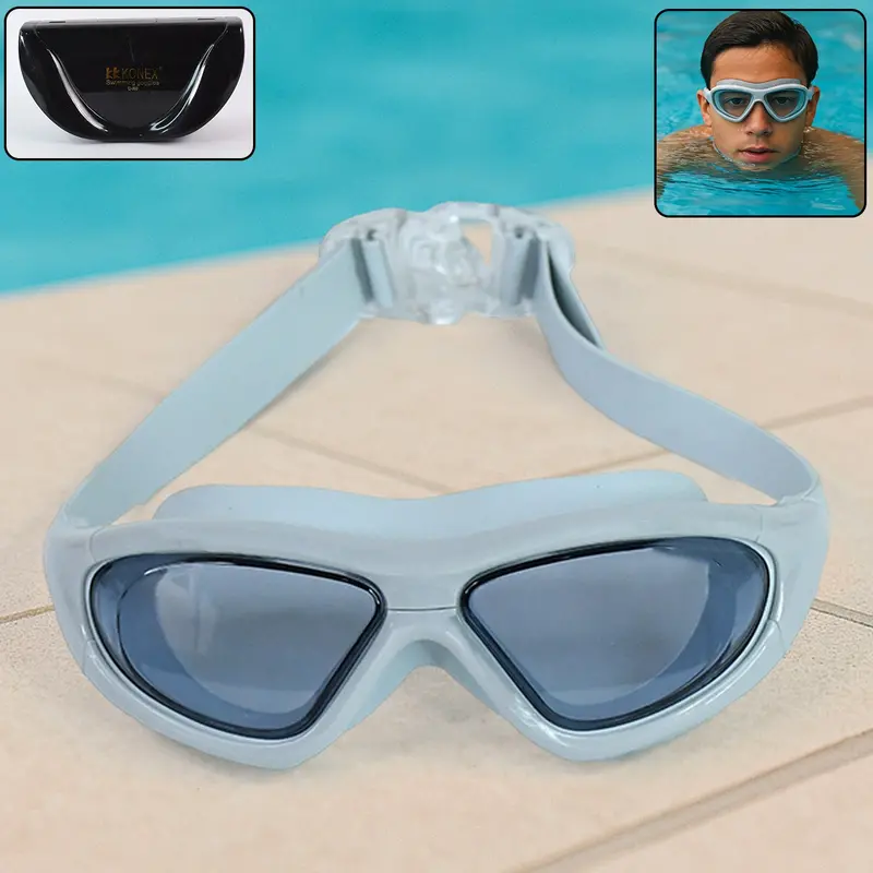 Konex Wide-View Swimming Goggles – Includes Hard Protective Case 1