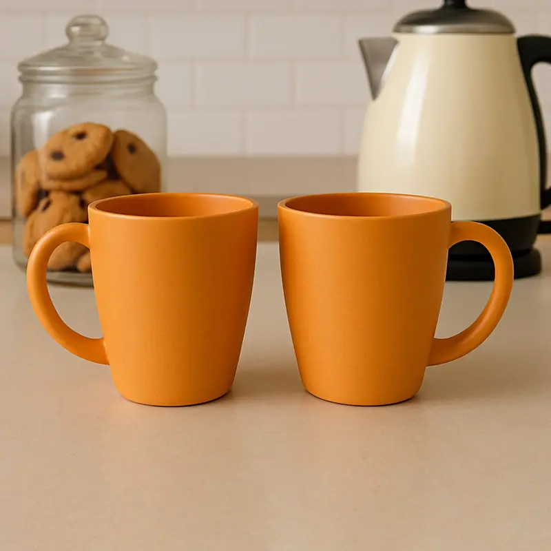 Konvex Ceramic Coffee & Tea Mug Set – 2 × 350 Ml Premium Dishwasher-Safe Cups 1