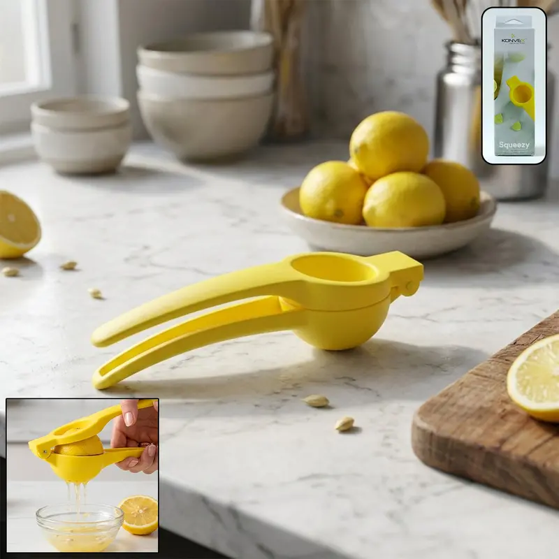 Konvex Manual Lemon Squeezer – Ergonomic Plastic Hand Press Design 1