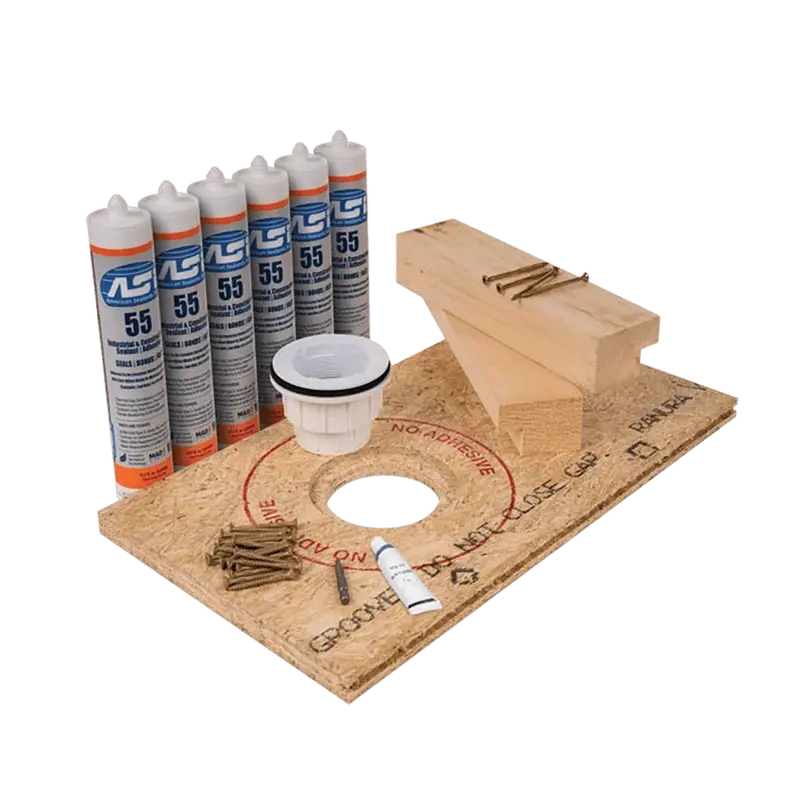 Kurbx Wood Substrate Kit For Curbless Or Curbed Showers Without Underfloor Plumbing 1