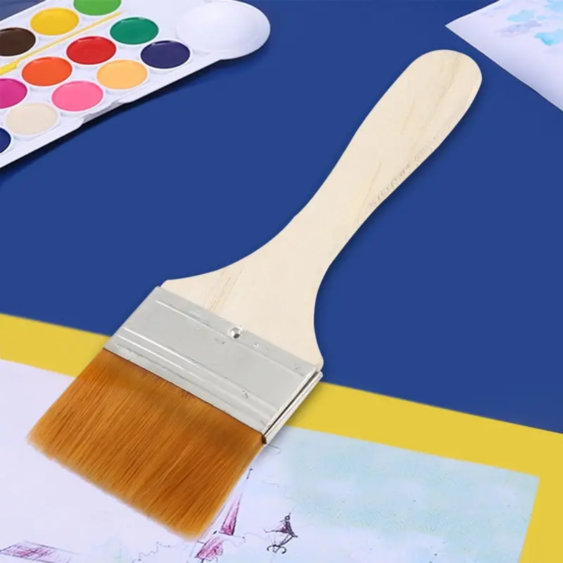 Large-Head Flat Brush Set – 2-Piece Watercolor & Acrylic Painting Kit (Assorted Colors) 1