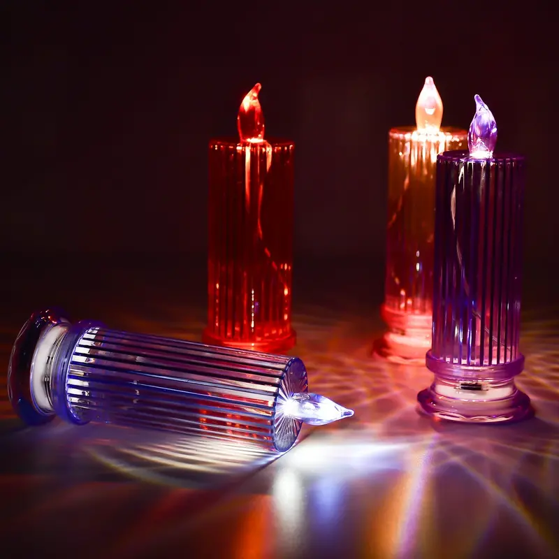 Large Minimalist Decorative Candles For Living Spaces – Crystal-Style Led Candle Lights, Festive Diwali Home Accents 1