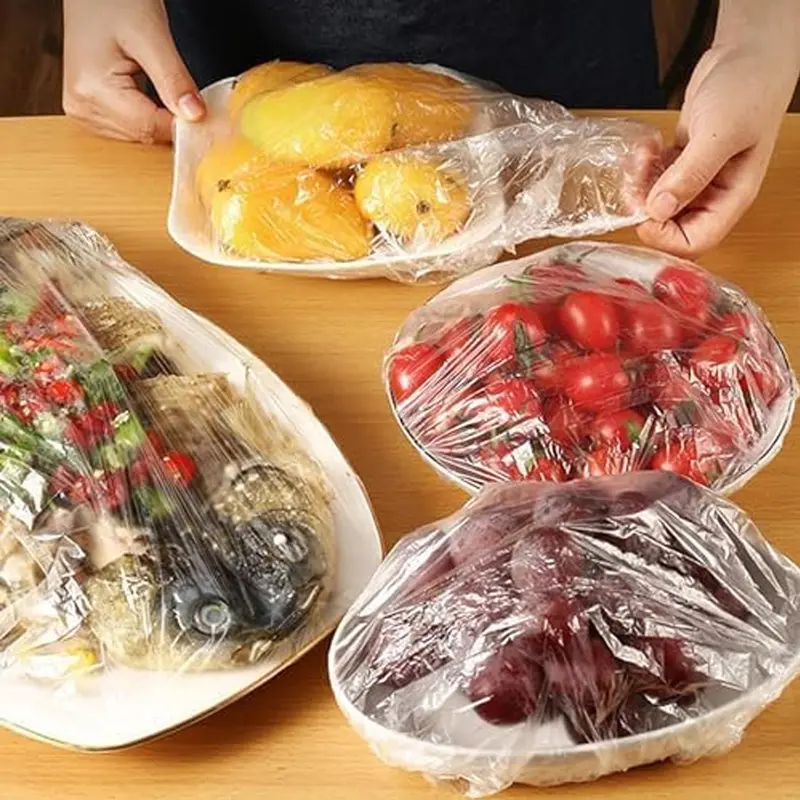 Large-Size Disposable Elastic Food Covers – 100-Piece Stretch Lid Set 1