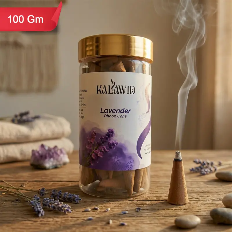 Lavender Dhoop Cones Jar – 100G Soothing Aroma For Relaxation And Stress Relief 1