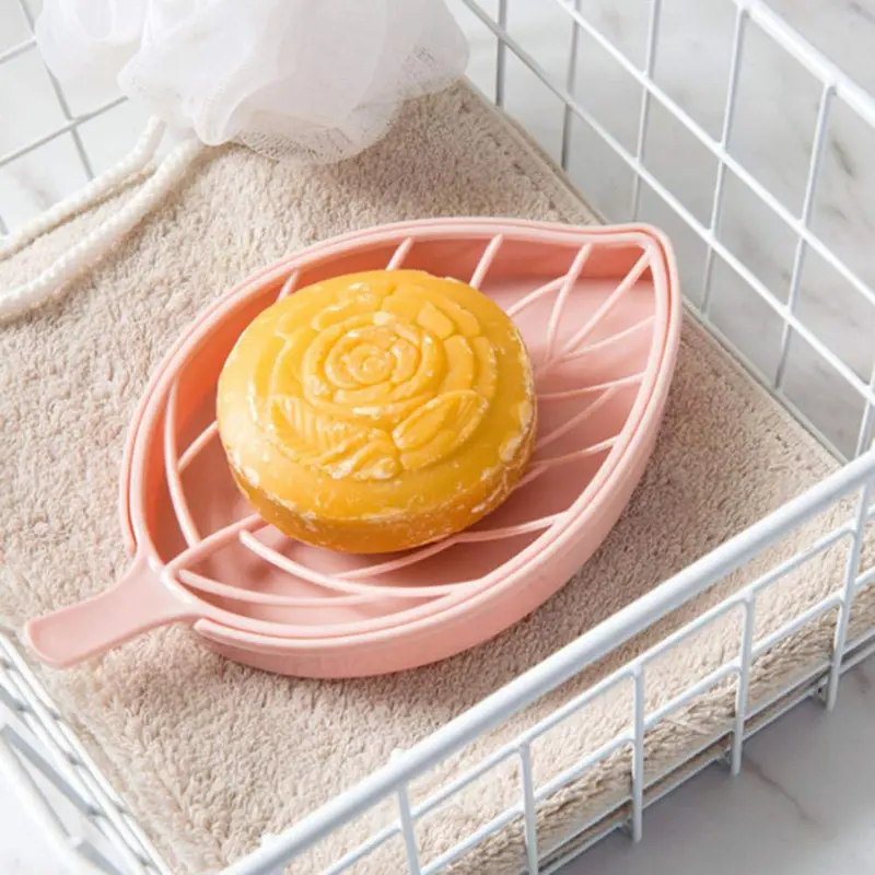 Leaf-Shaped Ceramic Soap Holder For Bathroom Or Vanity 1
