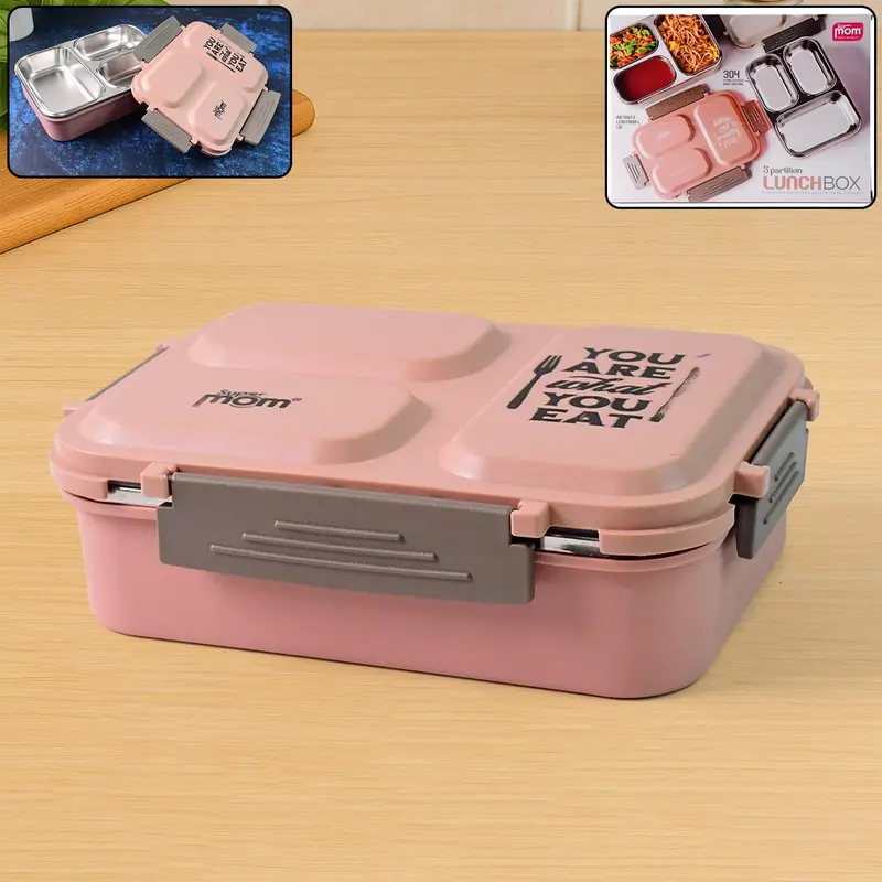 Leak-Proof Stainless Steel Inner Lunch Container – Supermom Compact Food Box 1