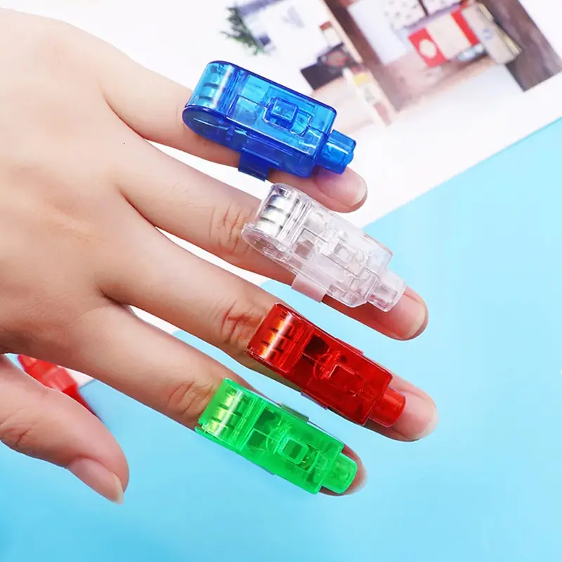 Led Glow Finger Rings – Transparent Light-Up Mini Rings With Stretch Band (1 Pc) 1
