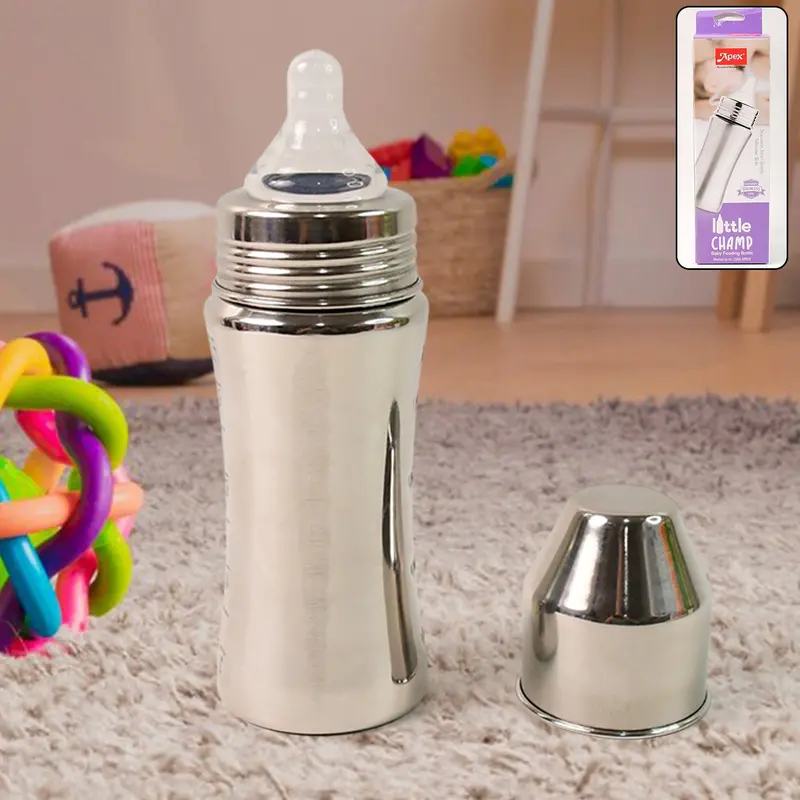 Little Champ Baby Feeding Bottle – 250 Ml Stainless Steel Nursing Bottle 1