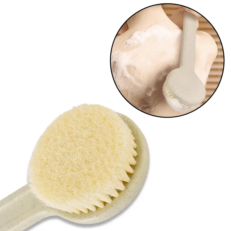 Long-Handle Dry Body Brush – Natural Bristle Exfoliating Bath & Spa Tool 1
