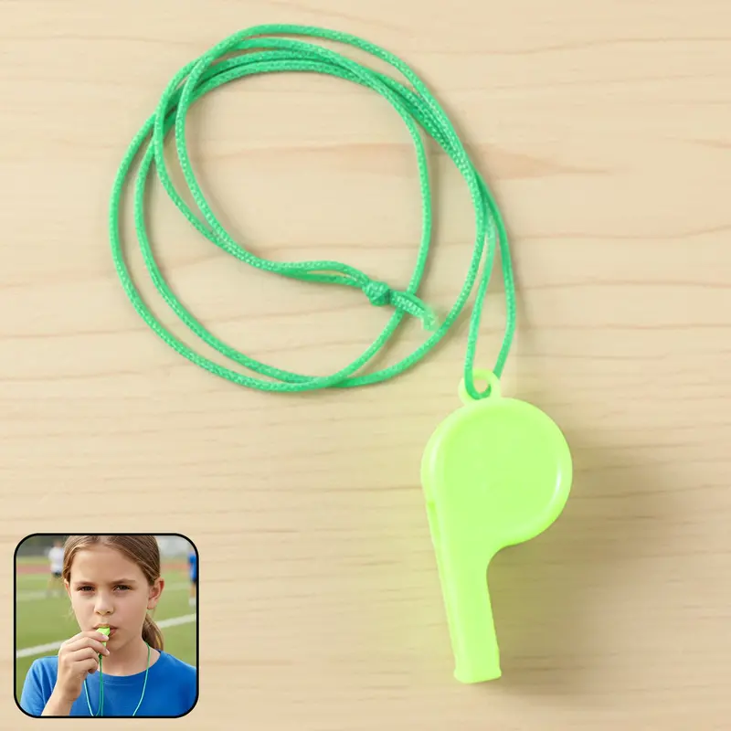 Loud Plastic Safety Whistle – Durable Neck Lanyard Whistle For Coaches & Events (Assorted Colors) 1