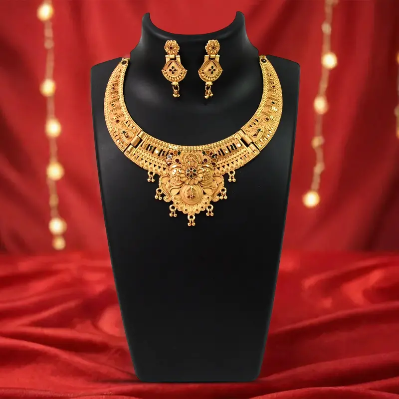 Lustrous Gold-Plated Necklace Set For Everyday Radiance 1