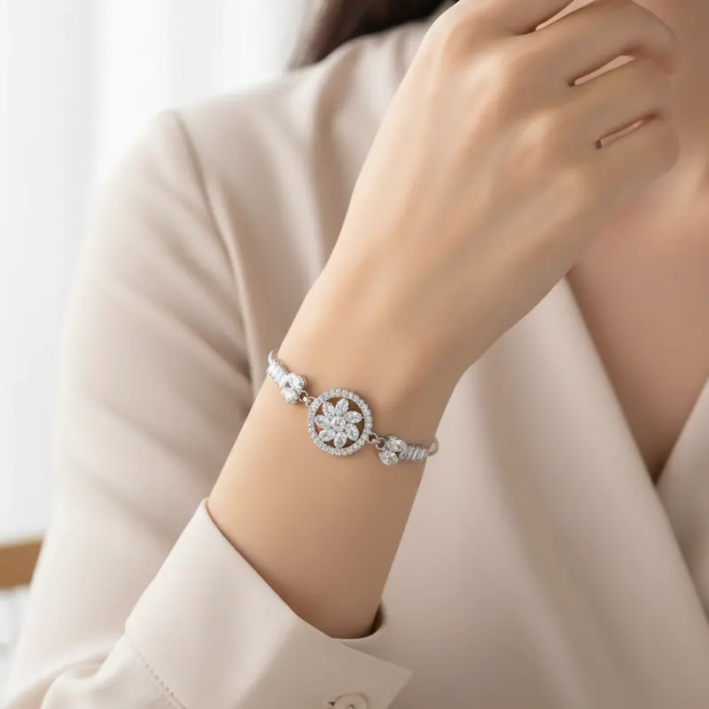 Luxury Ad Floral Bracelet – Versatile Ornamental Jewelry For Weddings, Parties & Celebrations 1
