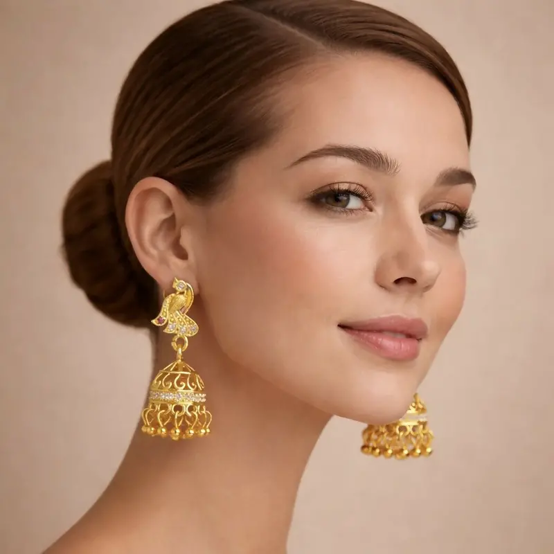 Luxury Peacock-Theme Designer Earrings – High-End Festive Jewelry 1
