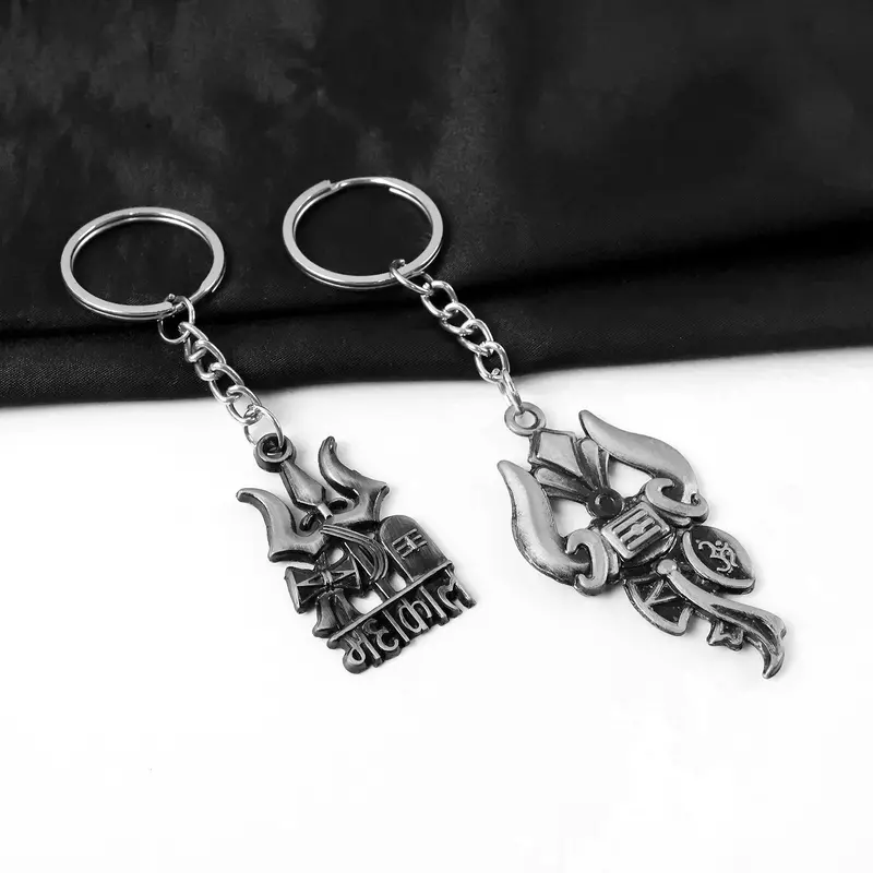 Mahakal Trishul Keychain Set – 2-Piece Sacred Symbol Collection 1