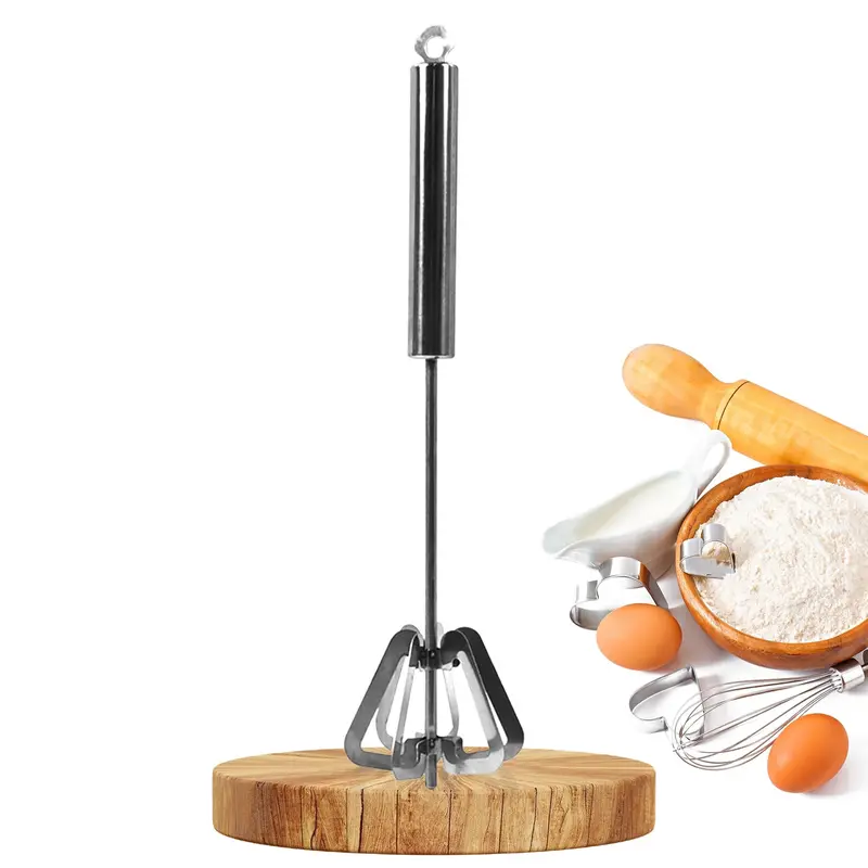Manual Hand-Crank Egg Whisk & Mixer – Stainless Steel Kitchen Whisk Tool 1