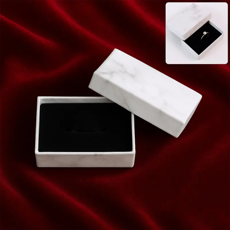 Marble-Finish Compact Gift Box – 8 × 5 Cm Elegant Empty Packaging (1 Unit) 1