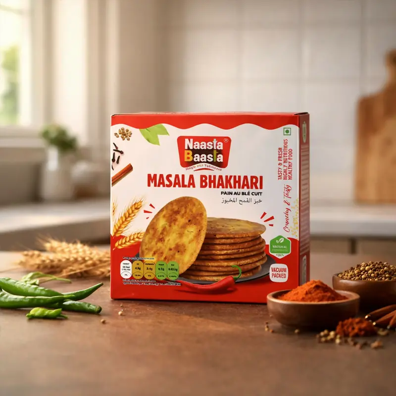 Masala Bhakhari By Naasta Baasta – Aromatic Spiced Wheat Crackers (200 G) 1