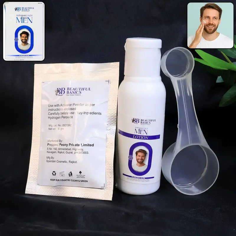 Men’S Bleach Cream Kit – Gentle Skin Brightening System (1 Set) 1