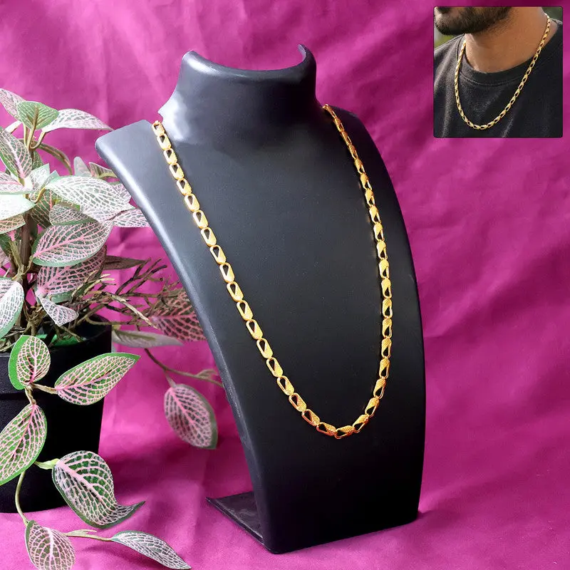 Men'S Classic Gold-Tone Designer Chain – Minimalist Daily Wear Necklace 1
