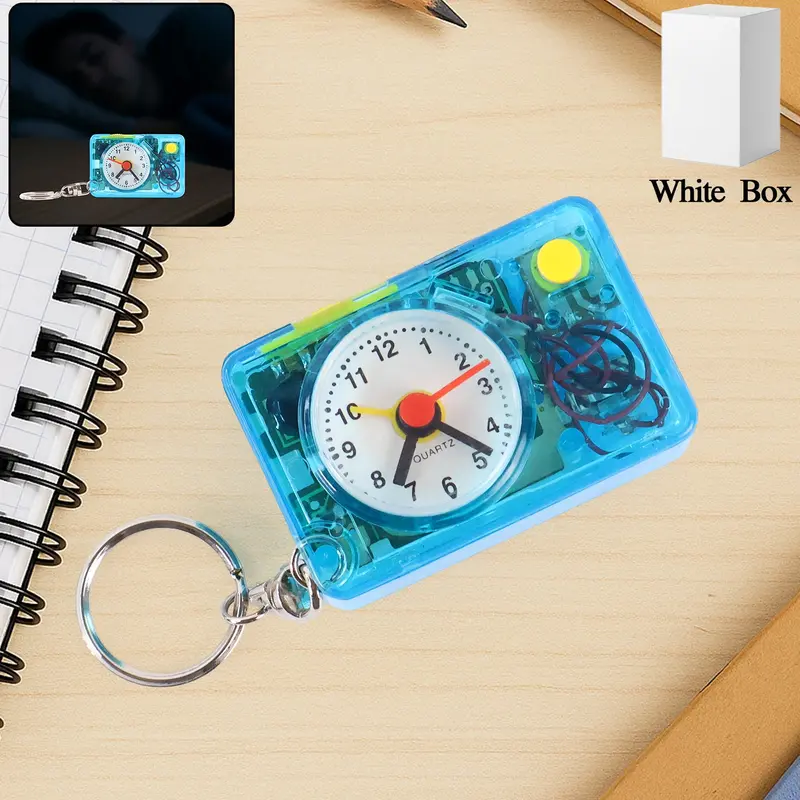 Mini Analog Quartz Alarm Clock Keychain – Portable 1-Piece Design 1