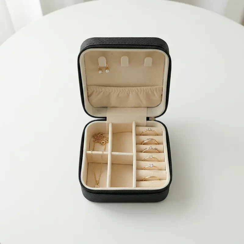 Mini Pu Leather Jewelry Box – Portable Travel & Daily Storage Case 1