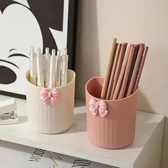 Minimalist Desktop Pen Holder Set – 2-Tier Desk Organizer For Office Or Study 1