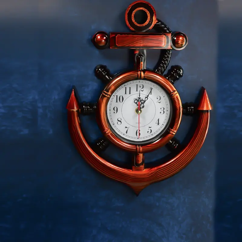 Modern Anchor-Style Wall Clock For Living Room, Bedroom, Or Office Decor 1