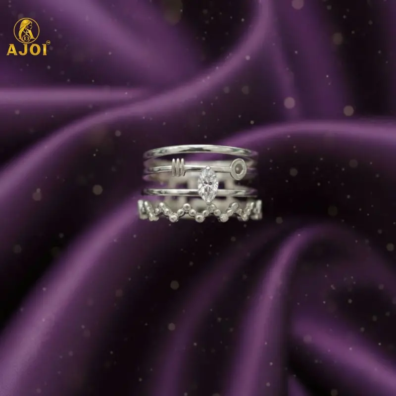 Modern Stackable Silver Adjustable Ring For Layered Styling 1