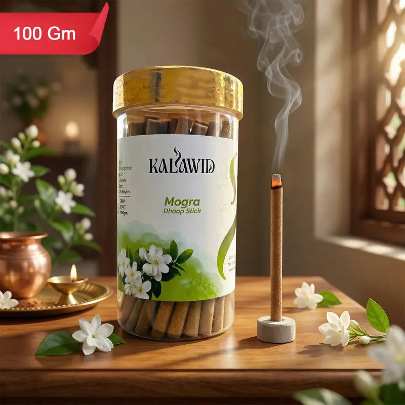 Mogra Dhoop Sticks Jar – 100G Floral-Scented Incense For Calm Spiritual Spaces 1