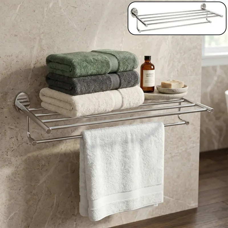 Multi-Bar Stainless Steel Towel Rack – Space-Saving Wall Mounted Organizer For Bathrooms And Kitchens 1