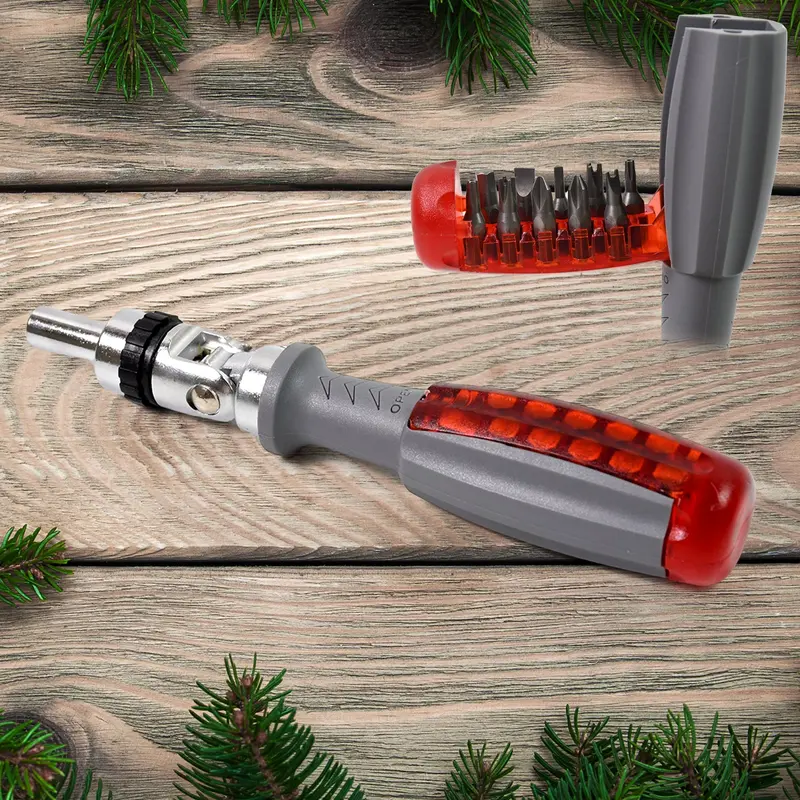 Multi-Bit Ratchet Screwdriver With Adjustable Angle And Dual-Direction Drive 1